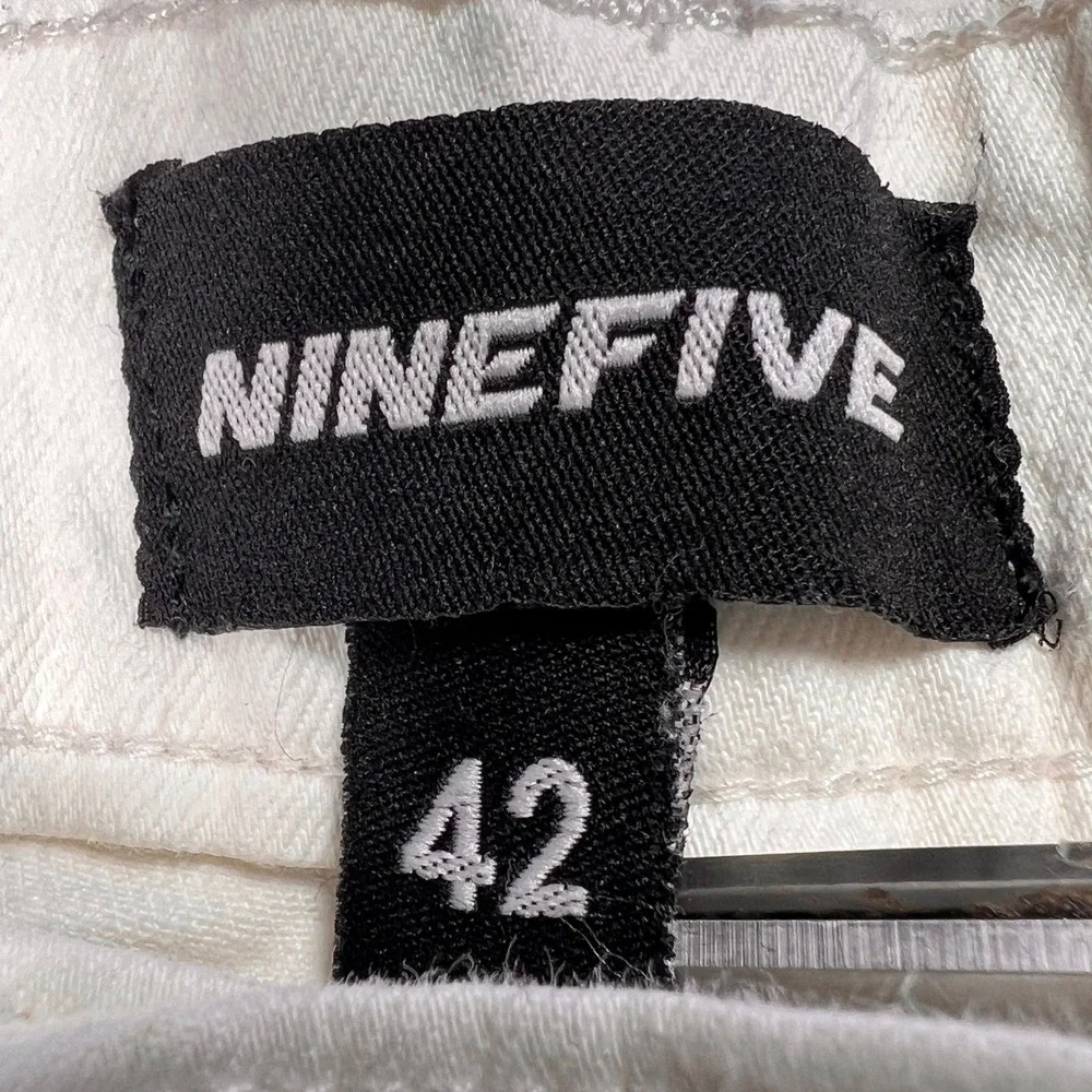 NINEFIVE Patchwork Jeans Mens 42 White Deconstructed Frayed Stacked Denim Grunge